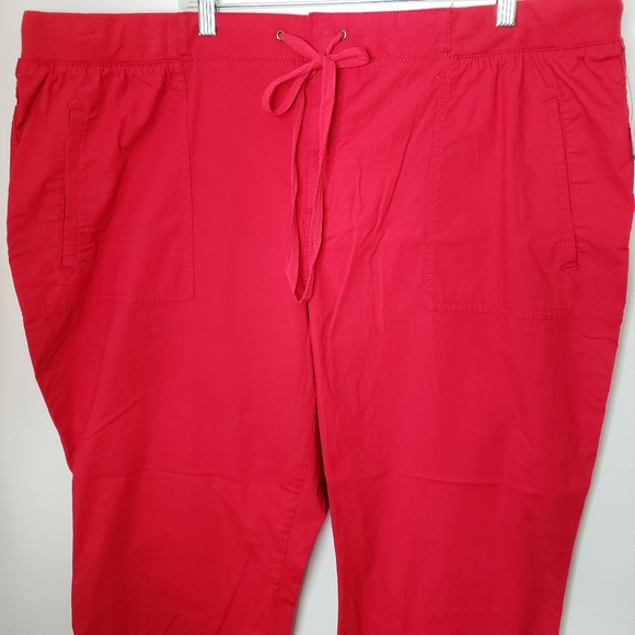 Liz Claiborne Pants Casual Red Elastic Waist Pull On Plus Size 22W NWT - Picture 2 of 12